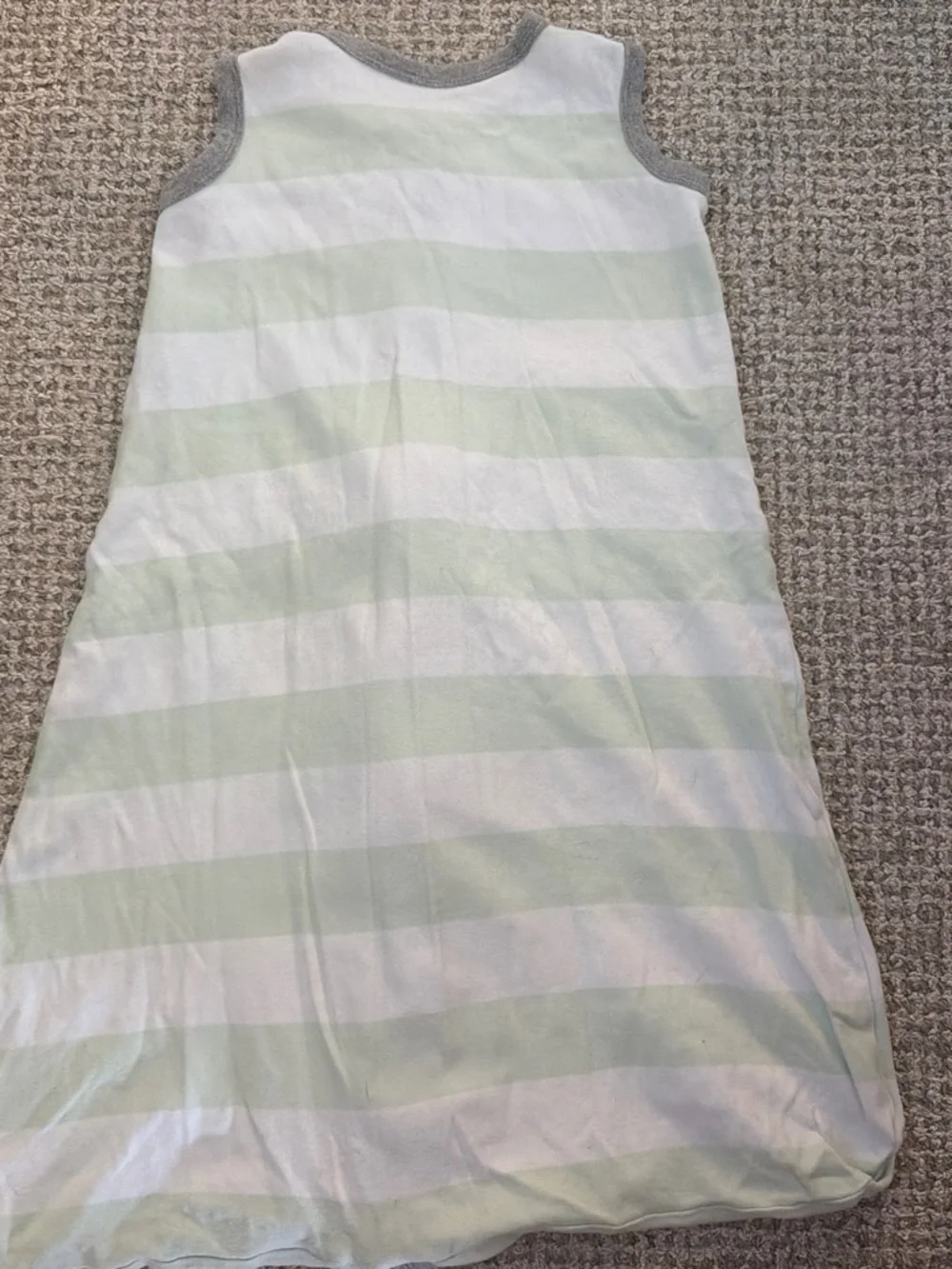 Burt's Bees Baby Mint Green & White Striped Sleeveless Sleep Sack